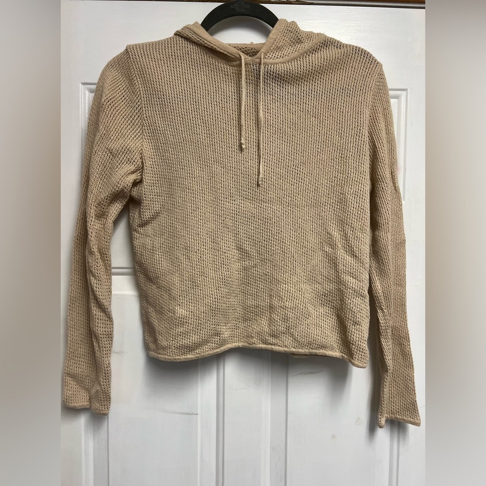 Lauren Ralph Lauren Y2K Open waffle knit lightweight hooded longsleeve